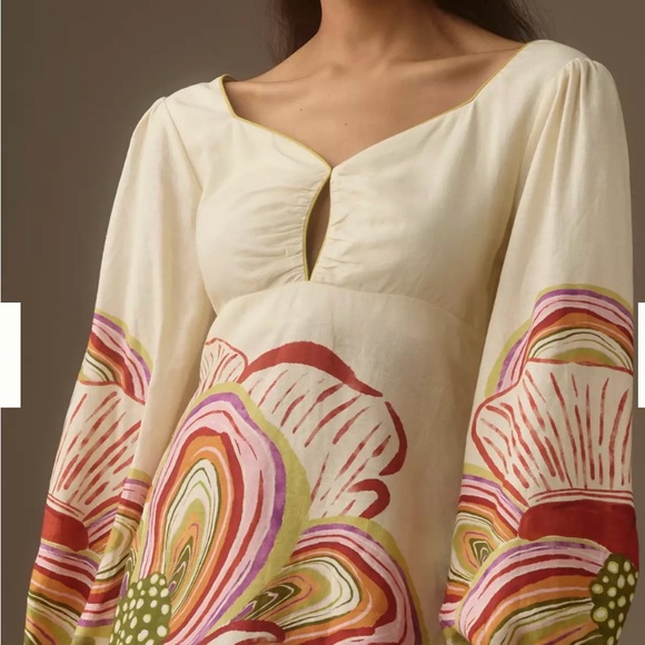 NWOT Farm Rio Linen Sweetheart dress - Picture 5 of 5